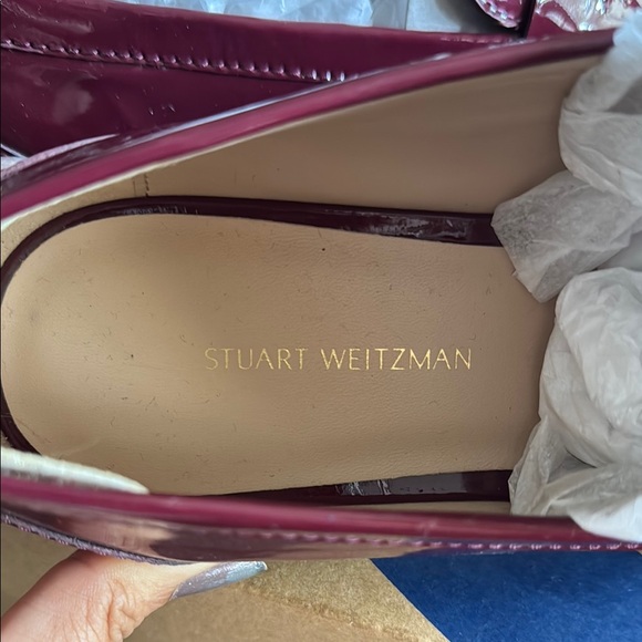 Stuart Weitzman Adrian Patent Maroon Cranberry Tassel Loafers 10.5 - Picture 7 of 7